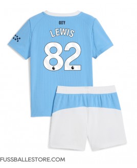 Günstige Manchester City Rico Lewis #82 Heimtrikotsatz Kinder 2025-26 Kurzarm (+ Kurze Hosen)
